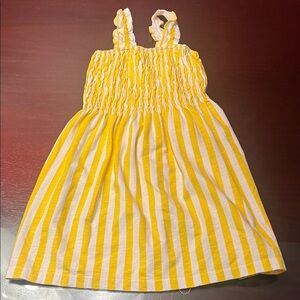 Zara Kids Yellow and White Striped Dress
